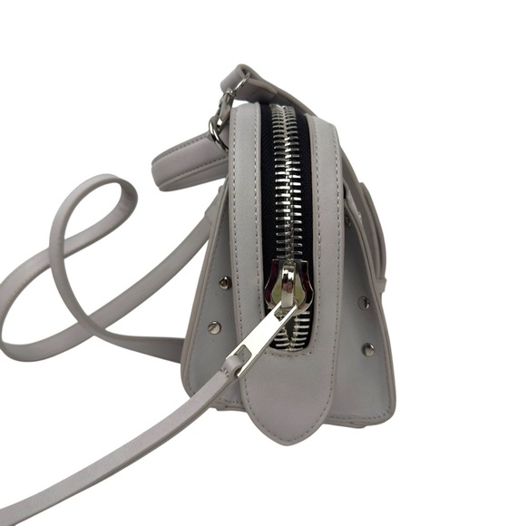 Dream Control Grey Small Crossbody/Handle Purse Studded Faux Leather Vegan - Picture 2 of 16